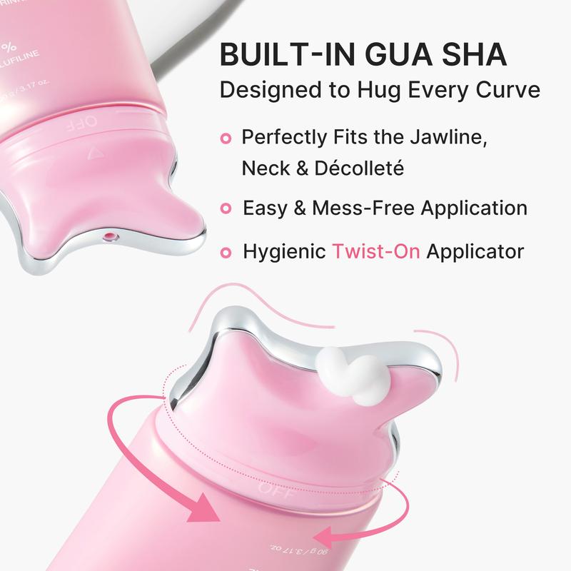 Collagen Gua Sha Neck Wrinkle Cream | Built-In Gua Sha Massager with Volufiline 5% + PDRN | Firming, Contour Care for the Look of Fine Lines, Jawline, Neck, Décolleté,Underarms, Chest, Legs, Shoulder | Massage Cream