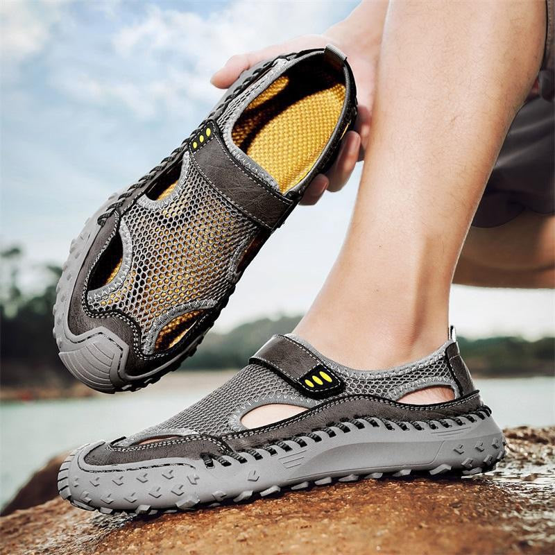 Men's   Cowhide Breathable Mesh Sandals