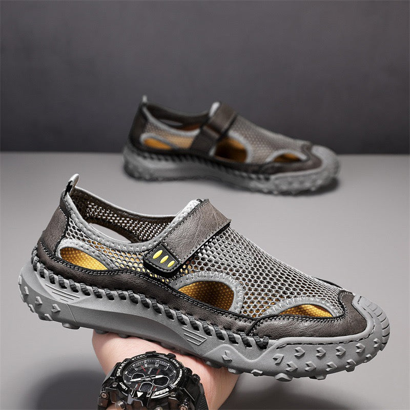 Men's   Cowhide Breathable Mesh Sandals