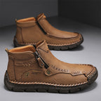 Hand-Stitched Leather Motorcycle Boots