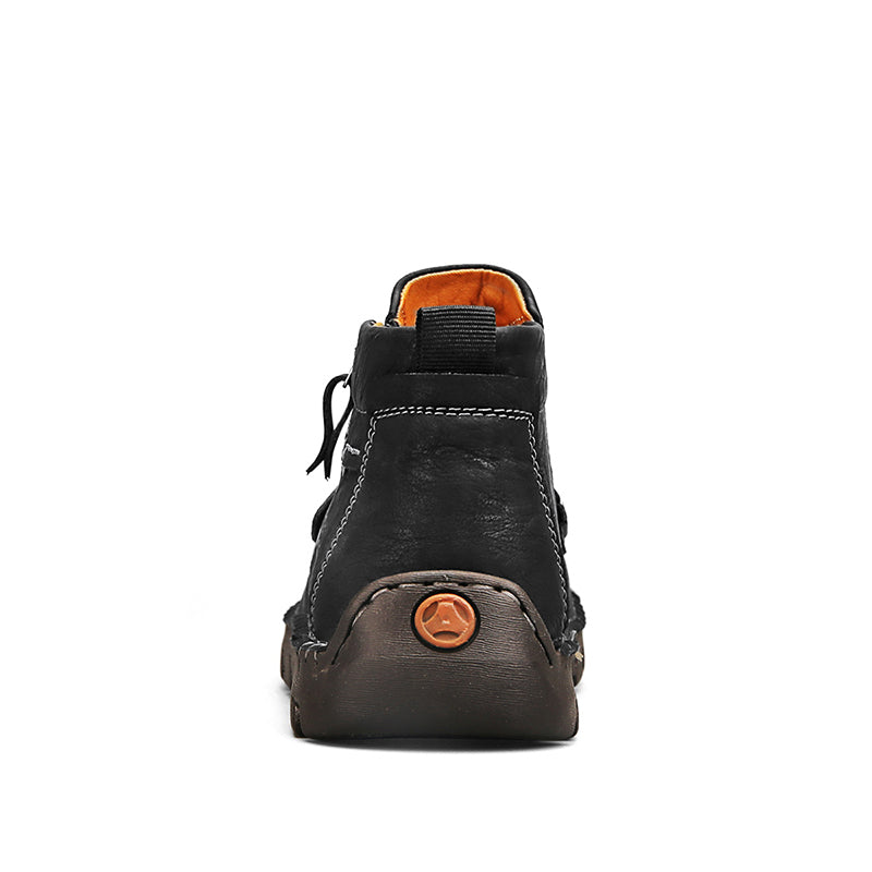 Hand-Stitched Leather Motorcycle Boots