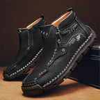 Hand-Stitched Leather Motorcycle Boots