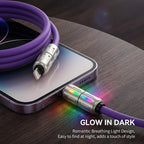 PD Fast Charging, Data Sync, EXAVON USB-A, Type-C, Lightning,  Aluminum, Compatible,6.6FT 4-in-1 USB-C Cable