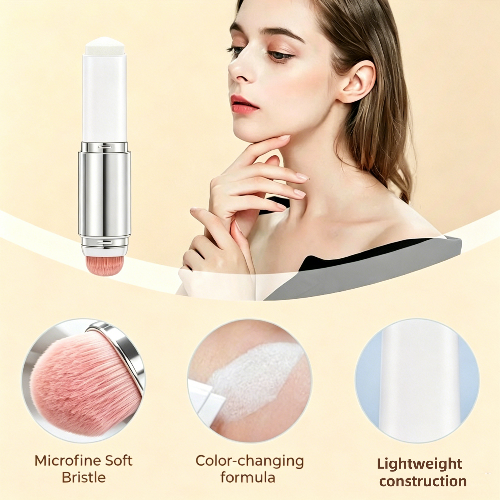 🎉BUY 1 GET 1 FREE🎉[OFFICIAL PRODUCT] Cover Cream Stick V w/ Detachable Brush - Korean Skin Care Color-Changing Foundation Stick with Collagen Capsules (0.45 oz)