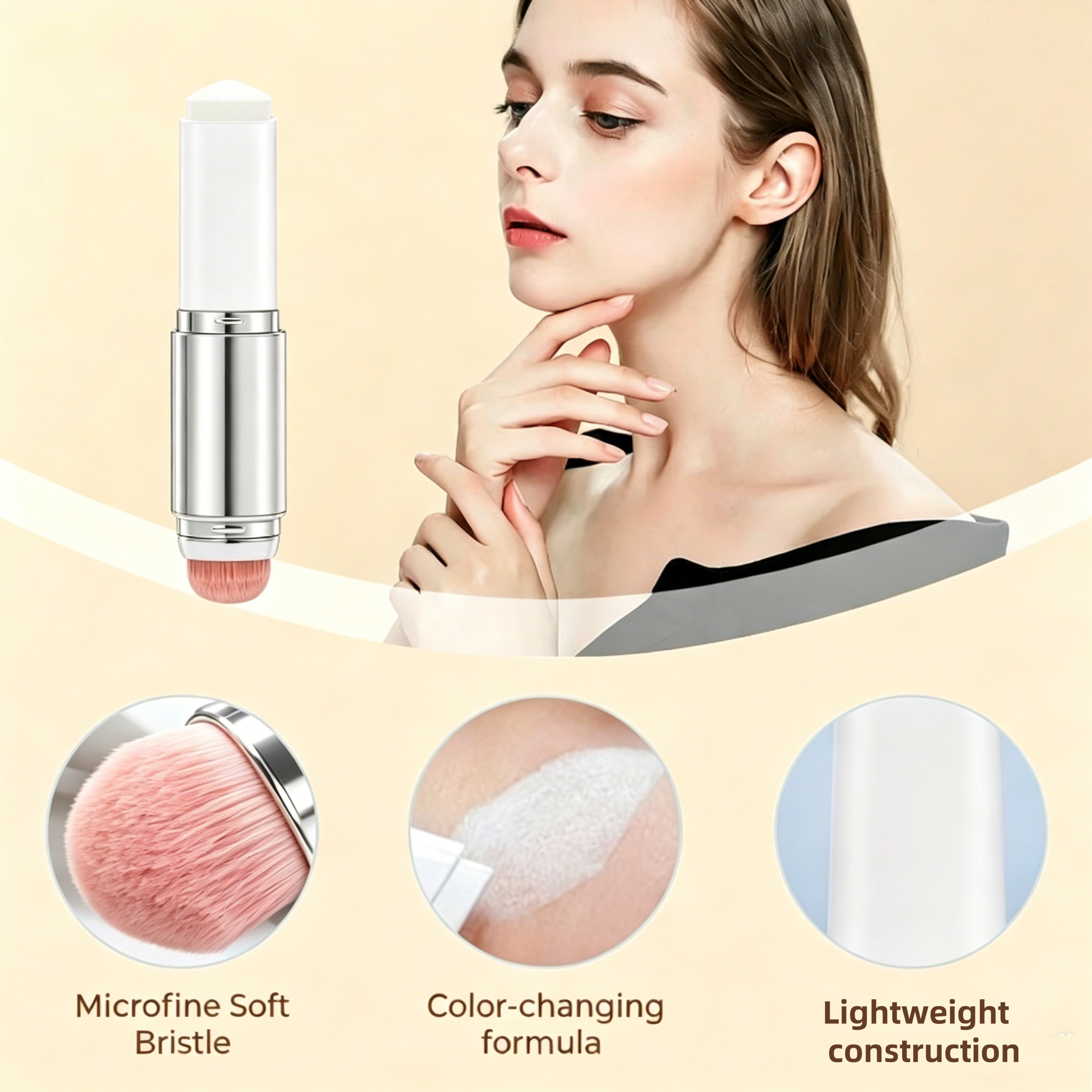 🎉BUY 1 GET 1 FREE🎉[OFFICIAL PRODUCT] Cover Cream Stick V w/ Detachable Brush - Korean Skin Care Color-Changing Foundation Stick with Collagen Capsules (0.45 oz)