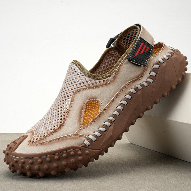 â�°Last Day! 60% OFF ğŸ”¥EnjerrÂ®Menâ€˜s Genuine Leather Mesh Breathable Outdoor Sandals