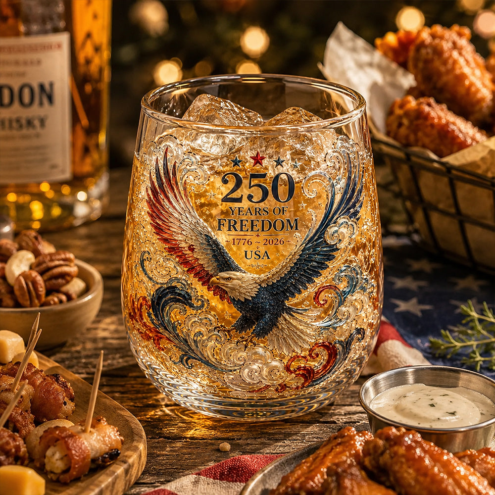 ✨ 2026 Limited Edition:  250th Anniversary - Commemorative Glass Cup 🦅🍷