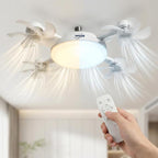 MREGB 2026 New E27 Socket Ceiling Fan Light - 2-in-1 Silent LED Fan with Remote Control, Energy-Saving Cooling & Lighting Combo for Home Bedroom summervibes