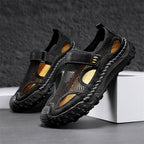 Men's   Cowhide Breathable Mesh Sandals