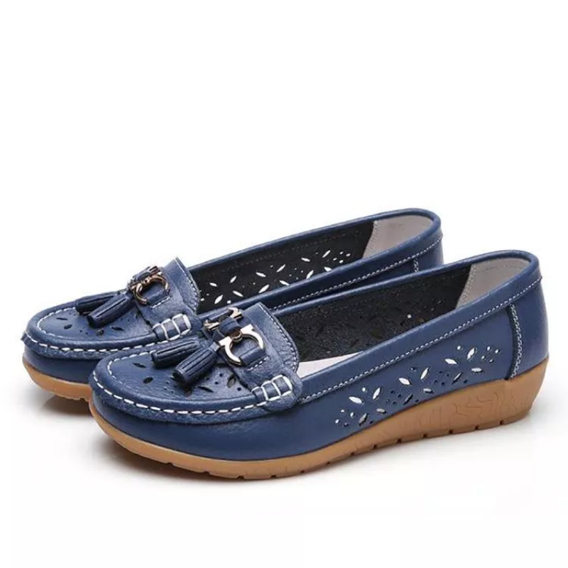 Women's Hollow Soft Leather Breathable Moccasins Sandals