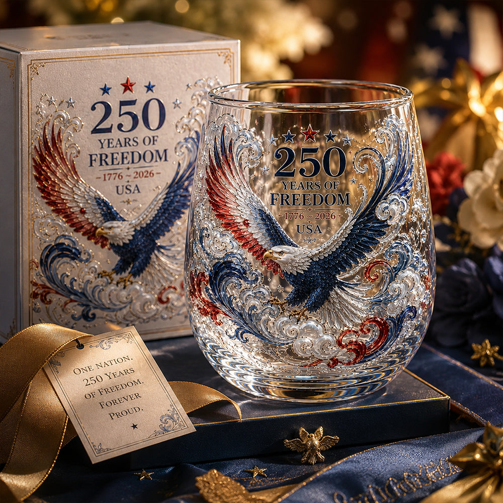 ✨ 2026 Limited Edition:  250th Anniversary - Commemorative Glass Cup 🦅🍷