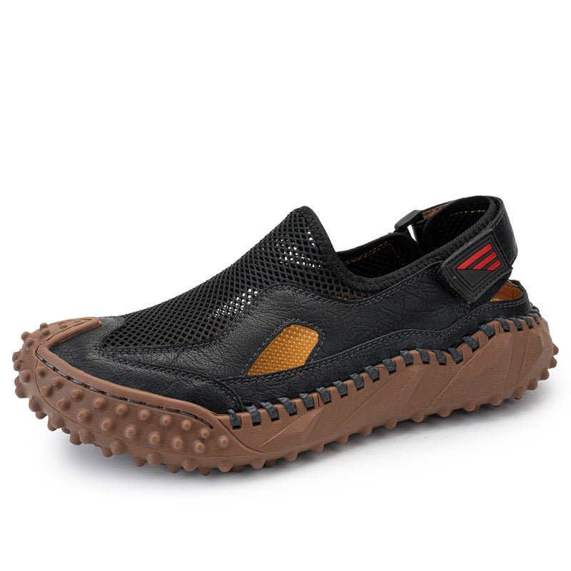 â�°Last Day! 60% OFF ğŸ”¥EnjerrÂ®Menâ€˜s Genuine Leather Mesh Breathable Outdoor Sandals