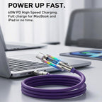 PD Fast Charging, Data Sync, EXAVON USB-A, Type-C, Lightning,  Aluminum, Compatible,6.6FT 4-in-1 USB-C Cable