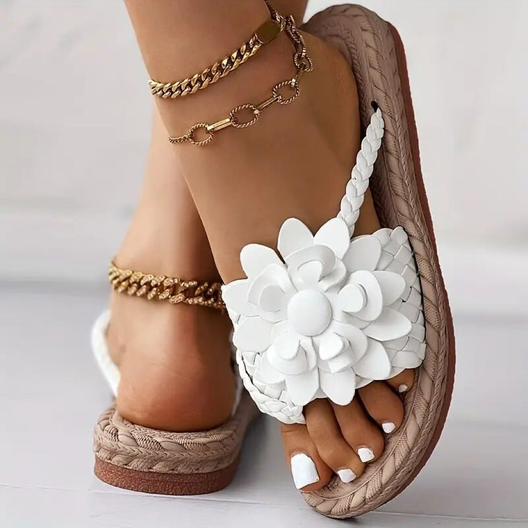 Women's orthopedic Flower Flat Flip Flops