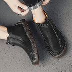 Hand-Stitched Leather Motorcycle Boots