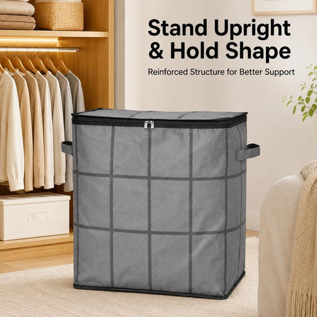 Spacious Moving Storage Bin, Zippered Organizer for Quilts, Bedding & Sweaters, Large Capacity Fabric Bag for Moving Day, Closet & Bedroom Use