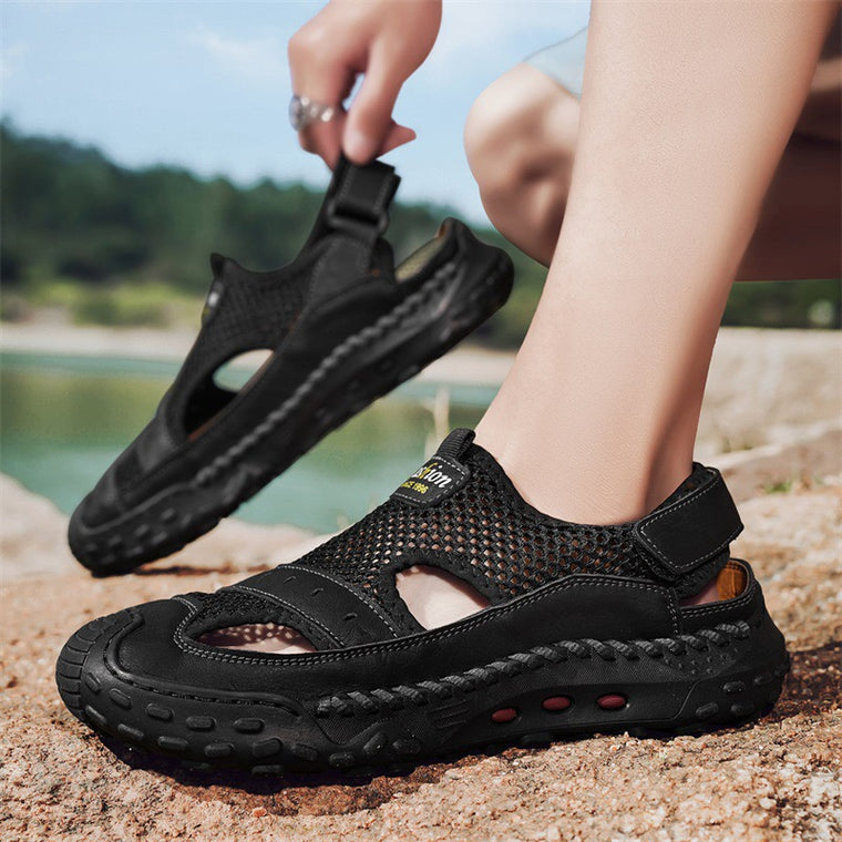 â�°Last Day! 60% OFF ğŸ”¥souatsoleÂ® Men's Genuine Leather Breathable Outdoor Orthopedic Sandals