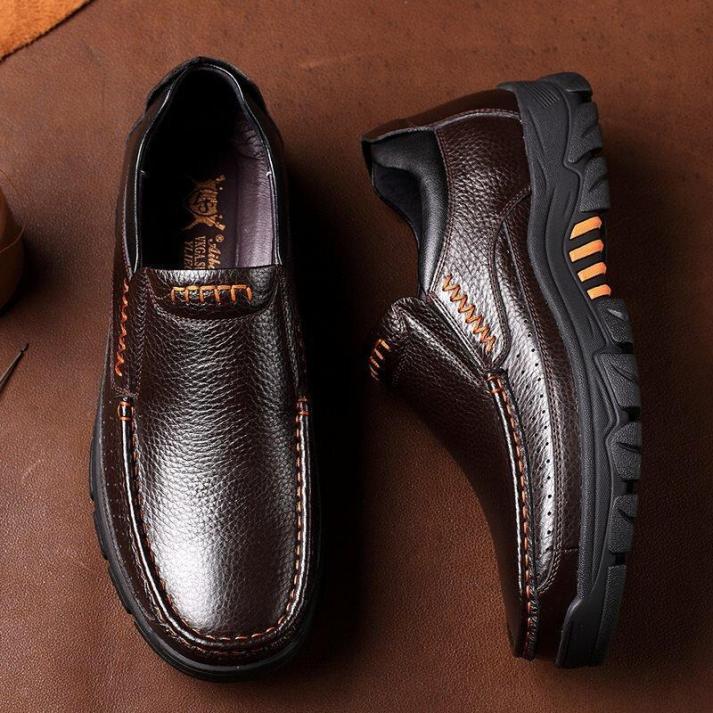ðŸ”¥On This Week Sale 70% OFFðŸ”¥ Men's Cow Leather Waterproof Comfy Non Slip Soft Slip On Casual Shoes