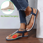 Women Casual Orthopedic Sandals, Crystal Rome Fashion Clip Toe Slippers
