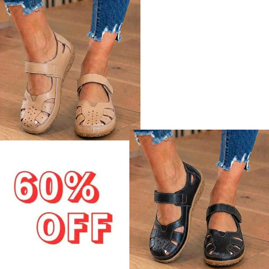 LAST DAY 70% OFF  Orthopedic Leather Mary Jane Sandals - Perforated Design & Grip Sole