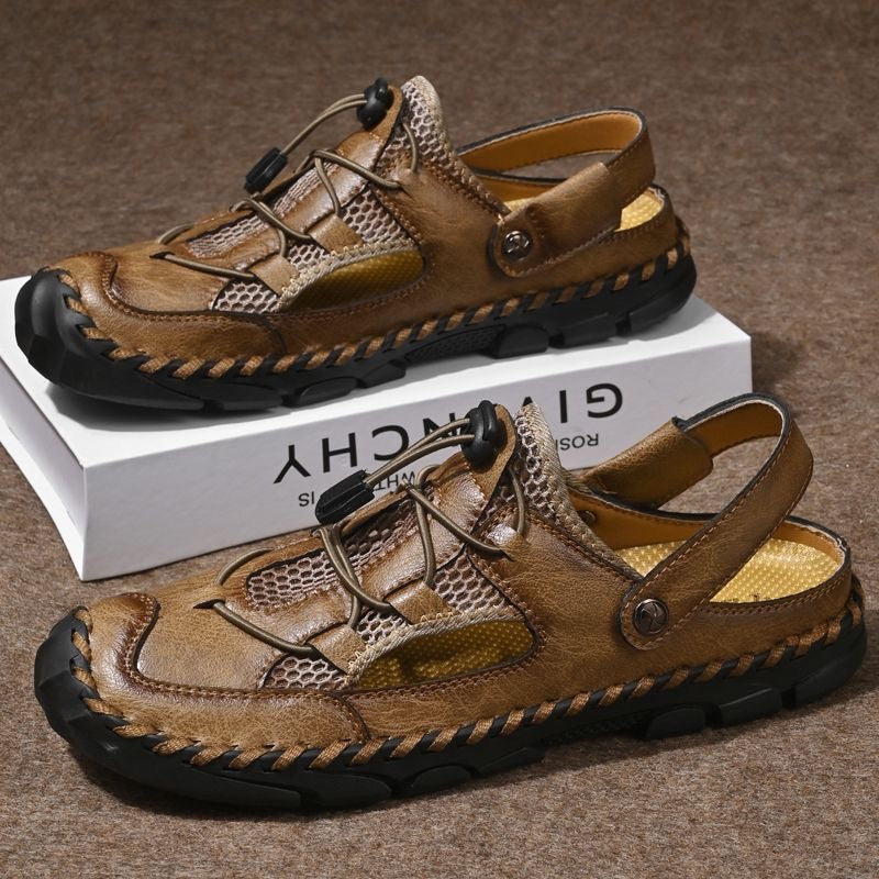 â�°Last Day! 60% OFF ğŸ”¥souatsoleÂ® Men's Genuine Leather Breathable 2-in-1 Orthopedic Sandals