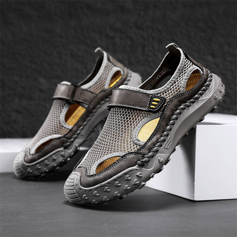 Men's   Cowhide Breathable Mesh Sandals