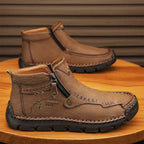 Hand-Stitched Leather Motorcycle Boots