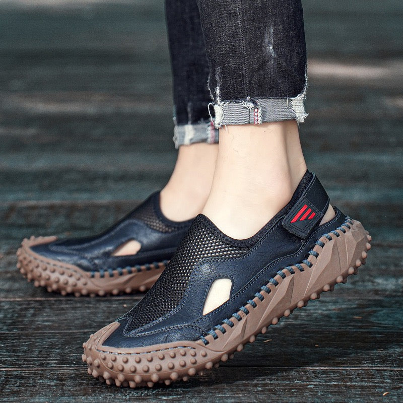 â�°Last Day! 60% OFF ğŸ”¥EnjerrÂ®Menâ€˜s Genuine Leather Mesh Breathable Outdoor Sandals