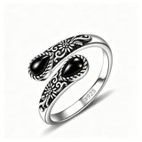 S925 Sterling Silver Moonstone Synthetic Women's Adjustable Thumb Open Ring, Victoria Vintage Style Hypoallergenic Nickel Free, Retro Floral, Lucky, Faith, Mother's Love Ring, Bohemian Style, Daily, Party, Holiday, Valentine's Day, Halloween, Easter Gift