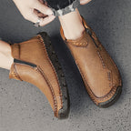 Hand-Stitched Leather Motorcycle Boots