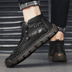 Hand-Stitched Leather Motorcycle Boots