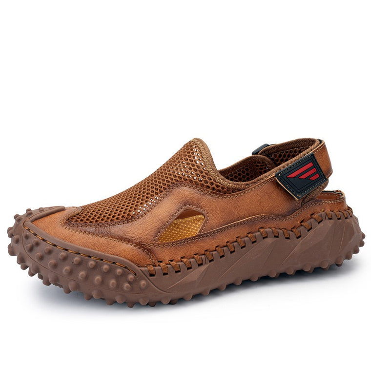 â�°Last Day! 60% OFF ğŸ”¥EnjerrÂ®Menâ€˜s Genuine Leather Mesh Breathable Outdoor Sandals