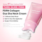 Collagen Gua Sha Neck Wrinkle Cream | Built-In Gua Sha Massager with Volufiline 5% + PDRN | Firming, Contour Care for the Look of Fine Lines, Jawline, Neck, Décolleté,Underarms, Chest, Legs, Shoulder | Massage Cream