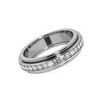 Anxiety Rings for Women and Men Titanium Steel Spinner Fidget Band Rings with Cubic Zirconia for Stress Relief and Wedding Promise Comfort Fit Size 6 to 11