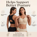Posture Bra, women’s beige wireless bra, soft breathable non-removable molded cups