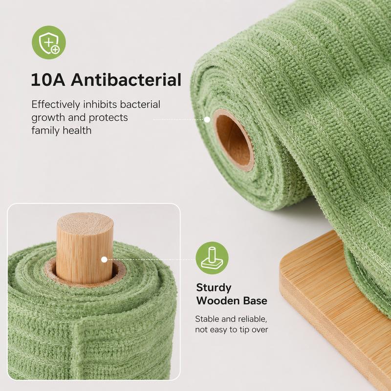 1 Count, Tearable Plush Cleaning Cloth Roll, for daily household cleaning of tableware, cooktop, glassware and cabinets