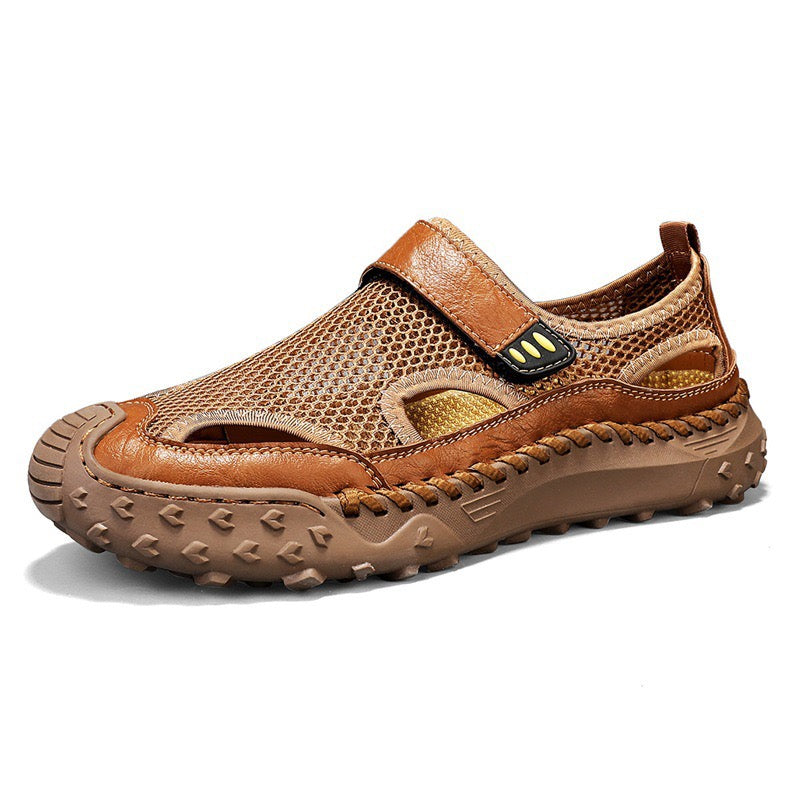 Men's   Cowhide Breathable Mesh Sandals