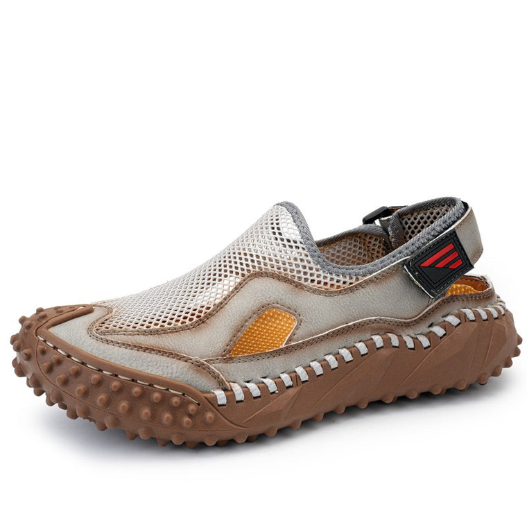â�°Last Day! 60% OFF ğŸ”¥EnjerrÂ®Menâ€˜s Genuine Leather Mesh Breathable Outdoor Sandals
