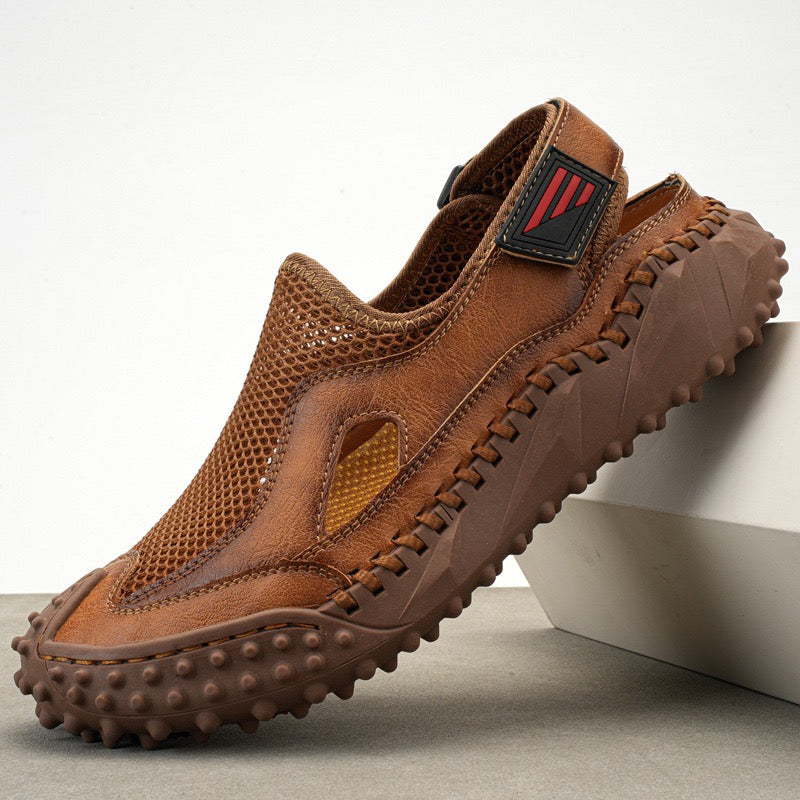 â�°Last Day! 60% OFF ğŸ”¥EnjerrÂ®Menâ€˜s Genuine Leather Mesh Breathable Outdoor Sandals