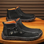 Hand-Stitched Leather Motorcycle Boots