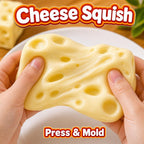 Squishy Cheese Block - 6cm Yellow Moldable Slow-Rise Stress Ball, Non-Rebound Squeeze Fidget Toy for ASMR, Stress & Anxiety Relief