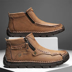 Hand-Stitched Leather Motorcycle Boots