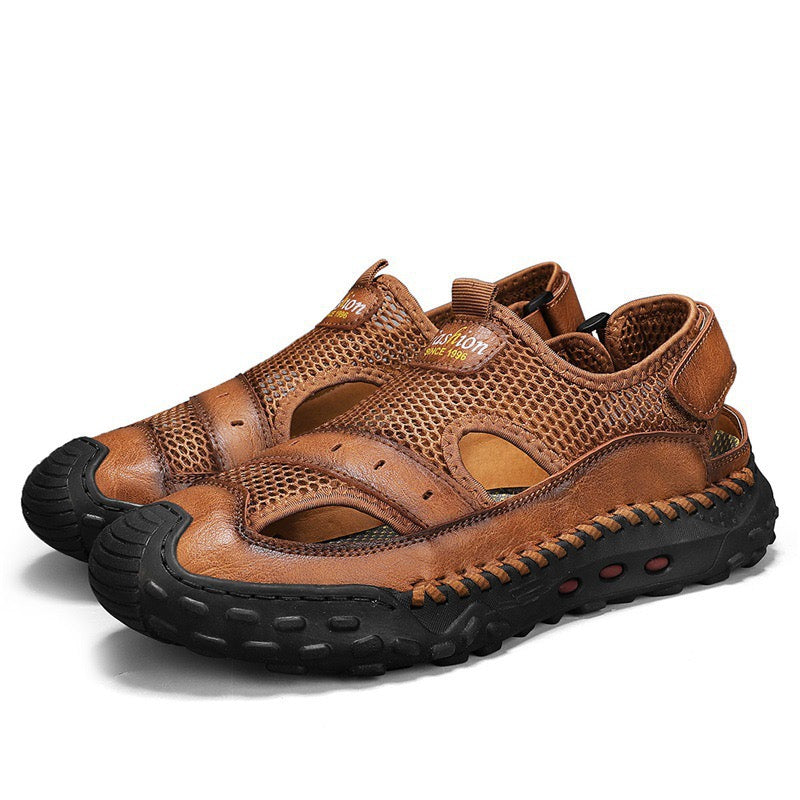 â�°Last Day! 60% OFF ğŸ”¥souatsoleÂ® Men's Genuine Leather Breathable Outdoor Orthopedic Sandals