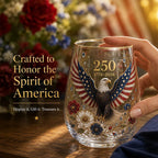 ✨ 2026 Limited Edition:  250th Anniversary - Commemorative Glass Cup 🦅🍷