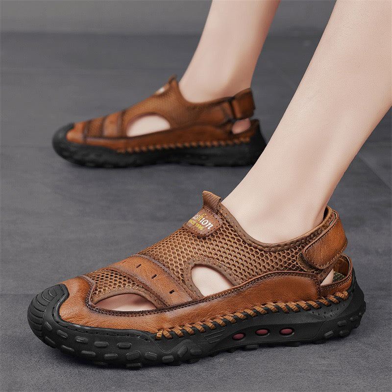 â�°Last Day! 60% OFF ğŸ”¥souatsoleÂ® Men's Genuine Leather Breathable Outdoor Orthopedic Sandals