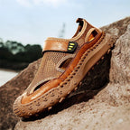 Men's   Cowhide Breathable Mesh Sandals