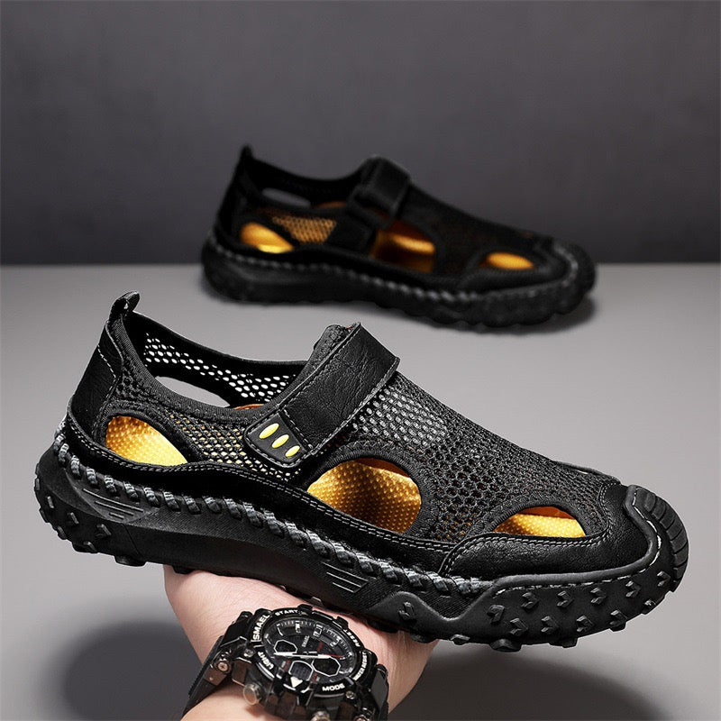 Men's   Cowhide Breathable Mesh Sandals