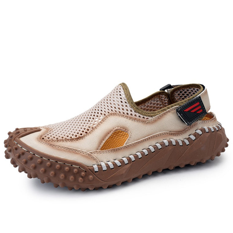 â�°Last Day! 60% OFF ğŸ”¥EnjerrÂ®Menâ€˜s Genuine Leather Mesh Breathable Outdoor Sandals