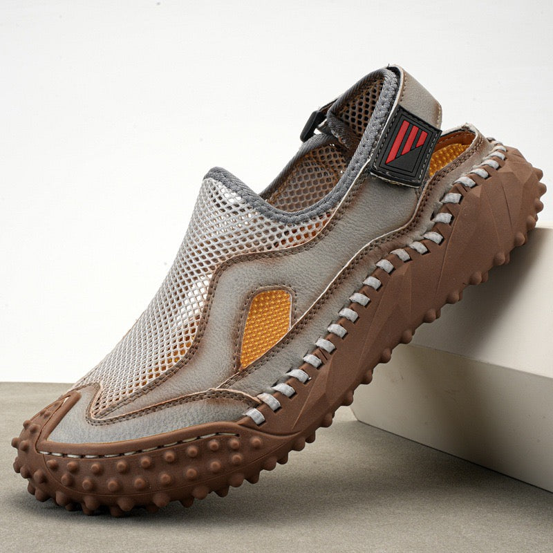 â�°Last Day! 60% OFF ğŸ”¥EnjerrÂ®Menâ€˜s Genuine Leather Mesh Breathable Outdoor Sandals