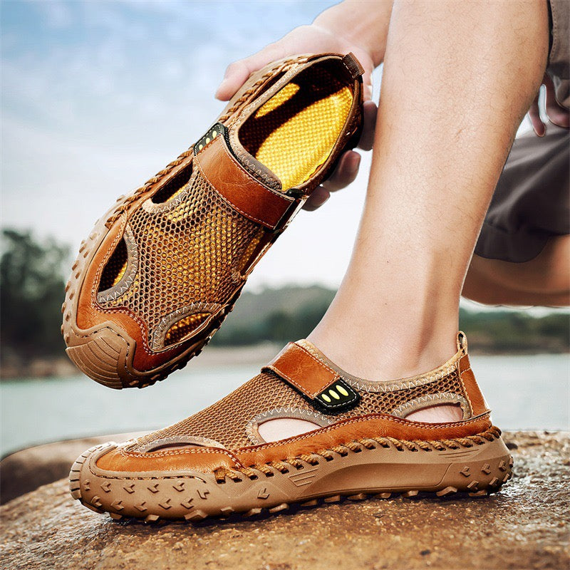 Men's   Cowhide Breathable Mesh Sandals